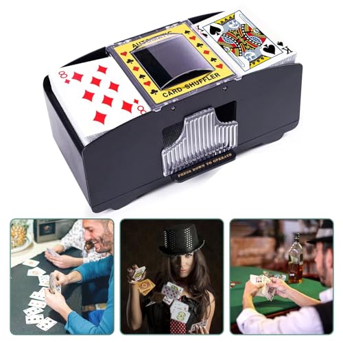 Rareidel Automatic Card Shuffler for 2 Decks – Battery Operated Electric Card Shuffling Machine for Poker, UNO, Blackjack & More