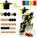 RASSLISA 50-Piece Graduation Cake Topper Set with Cap, Diploma, Books & Decorative Balls for 2026 High School College Senior Party Decor