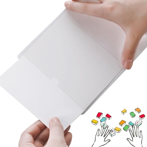 RattanView 8 Pack Clear PVC Mahjong Scorecard Protector Sleeves (6.3 x 5.2 inches) – Large Print Size, Foldable, Waterproof