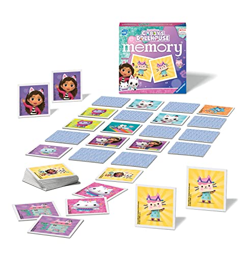 Ravensburger Gabby's Dollhouse Mini Memory Game – 48 Cards, 24 Pairs, Ages 3+