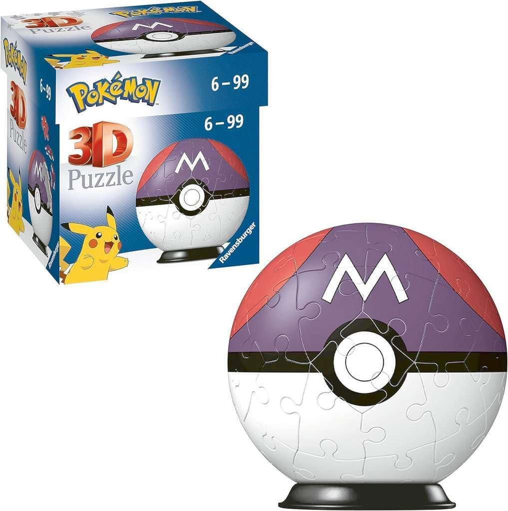 Ravensburger Pokémon Master Ball 3D Puzzle – 54-Piece Plastic Build with Stand