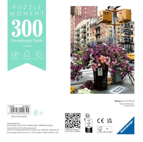 Ravensburger Puzzle Moment: Flowers in New York – 300-Piece Jigsaw for Adults with Softclick Technology