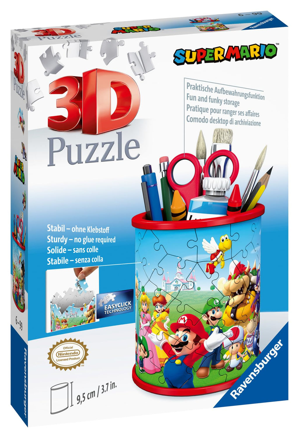 Ravensburger Super Mario Pencil Cup 3D Puzzle - Buildable Desk Organizer with 54 Pieces