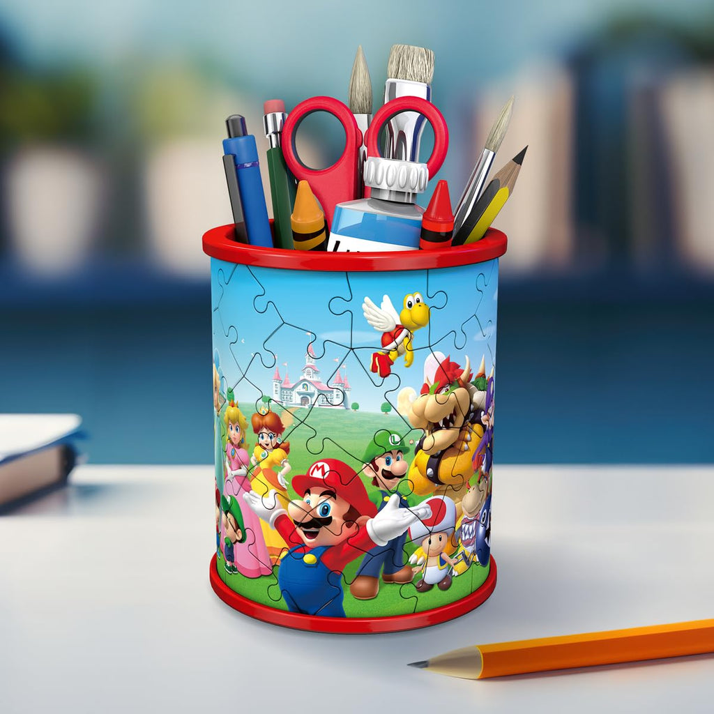 Ravensburger Super Mario Pencil Cup 3D Puzzle - Buildable Desk Organizer with 54 Pieces