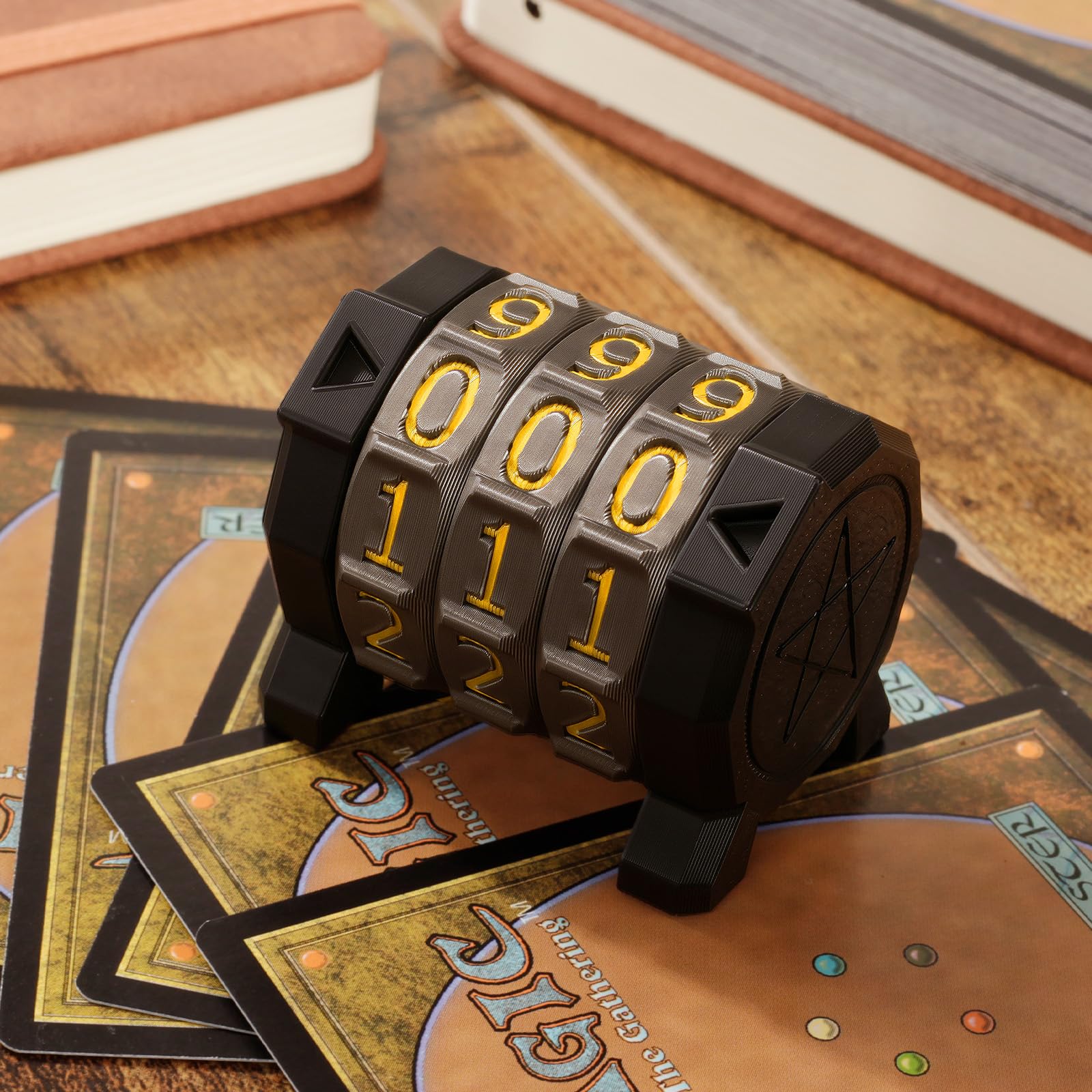 Ravonixis MTG Life Counter Wheel - Black Gradient Health Tracker for Board Games