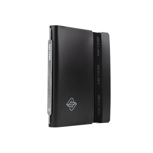 Raw2Rare FlexBinder160 - 4 Pocket Trading Card Binder with 160 Slots, Side-Loading Sheets, Elastic Band, Black