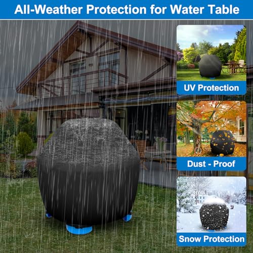 Raweao Water Table Cover – 34-Inch Round Protective Cover for Little Tikes Showers Splash Tower, Waterproof & Dustproof