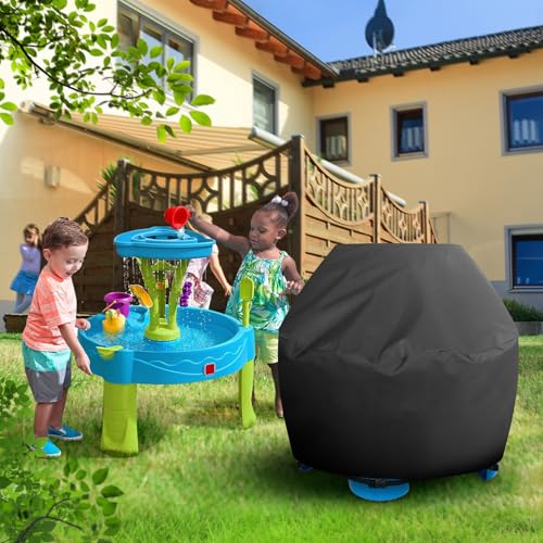 Raweao Water Table Cover – 34-Inch Round Protective Cover for Little Tikes Showers Splash Tower, Waterproof & Dustproof