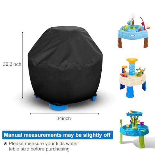 Raweao Water Table Cover – 34-Inch Round Protective Cover for Little Tikes Showers Splash Tower, Waterproof & Dustproof