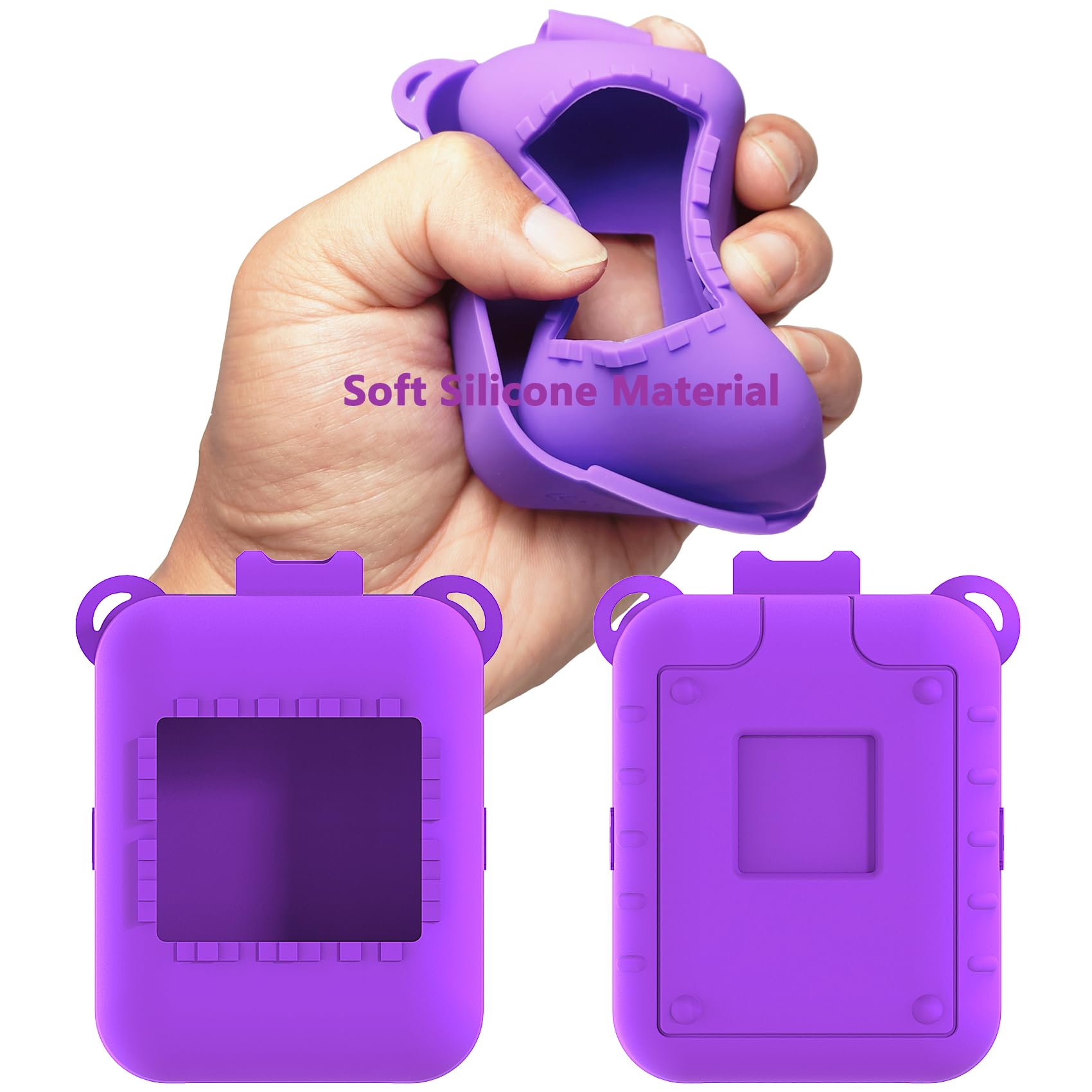 RAWECUD Silicone Case for Bitzee Original Digital Pet – Protective Cover with Lanyard (Purple)