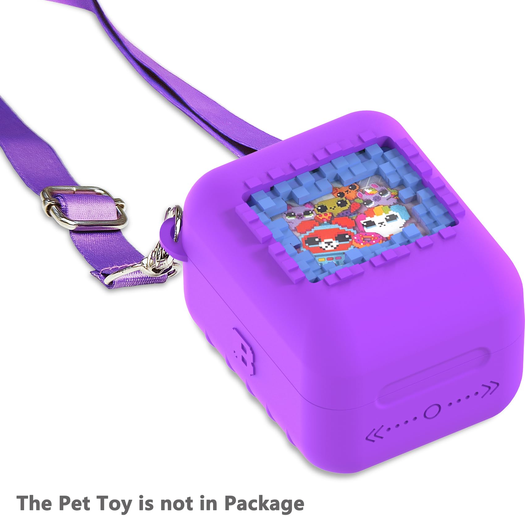 RAWECUD Silicone Case for Bitzee Original Digital Pet – Protective Cover with Lanyard (Purple)