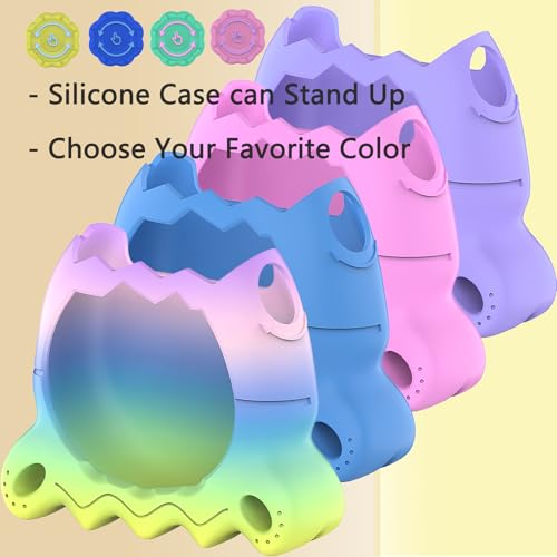 RAWECUD Silicone Case for Tamagotchi Paradise with Screen Protector and Lanyard, Rainbow