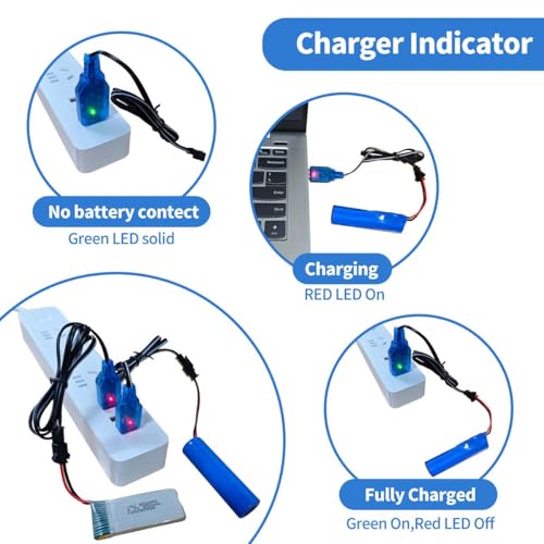 RC Car Battery 2000mAh (Upgraded) 3.7V Li-ion SM-2P – 2-Pack with USB Charger