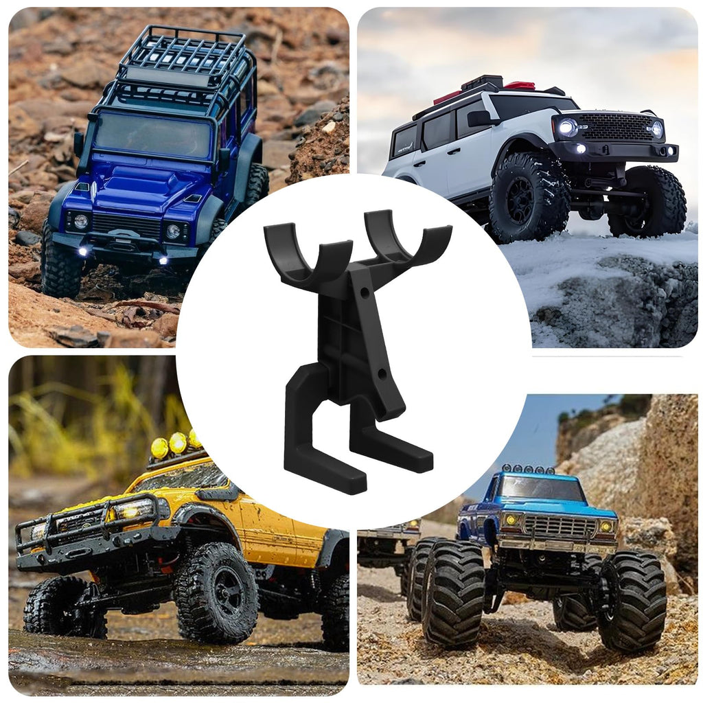 RC Car Wall Mount – Organize Your 1/14 to 1/24 RC Model and Transmitter, Prevents Tire and Shock Wear (Black)