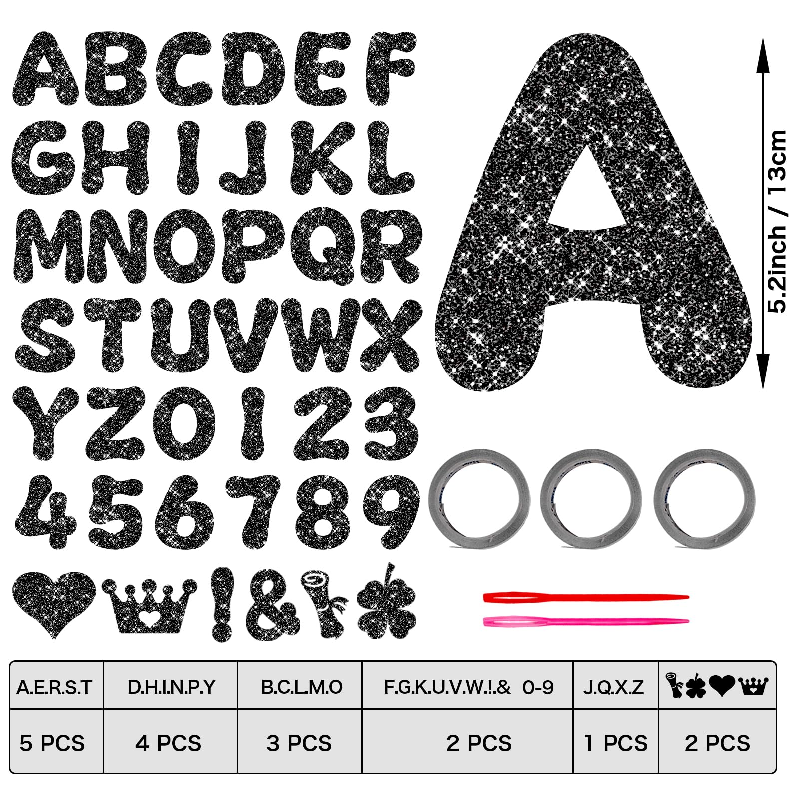 RCHBUDI 116-Piece Customizable Gold Glitter Banner Kit – DIY Letters & Numbers for Birthday, Graduation, Wedding
