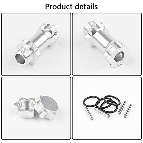 Rchobbytop 17mm Hex Adapter Extenders - 30mm Length, 34mm Total Width Increase for 1/8 RC Cars (4 Pack)