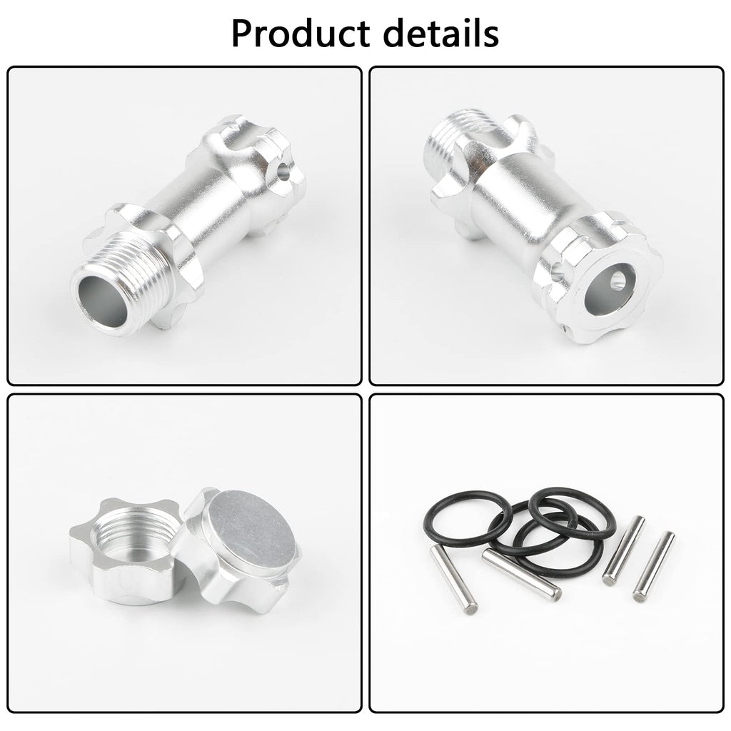 Rchobbytop 17mm Hex Adapter Extenders - 30mm Length, 34mm Total Width Increase for 1/8 RC Cars (4 Pack)