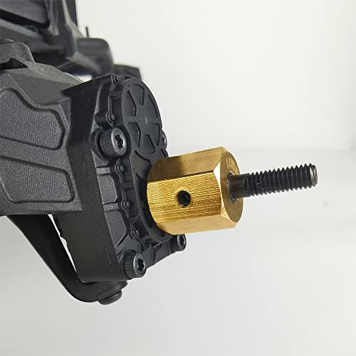 RCLIONS Brass Extended Wheel Hubs +13mm with Steel Stub Axle for Axial SCX10 III RC Crawler Upgrades