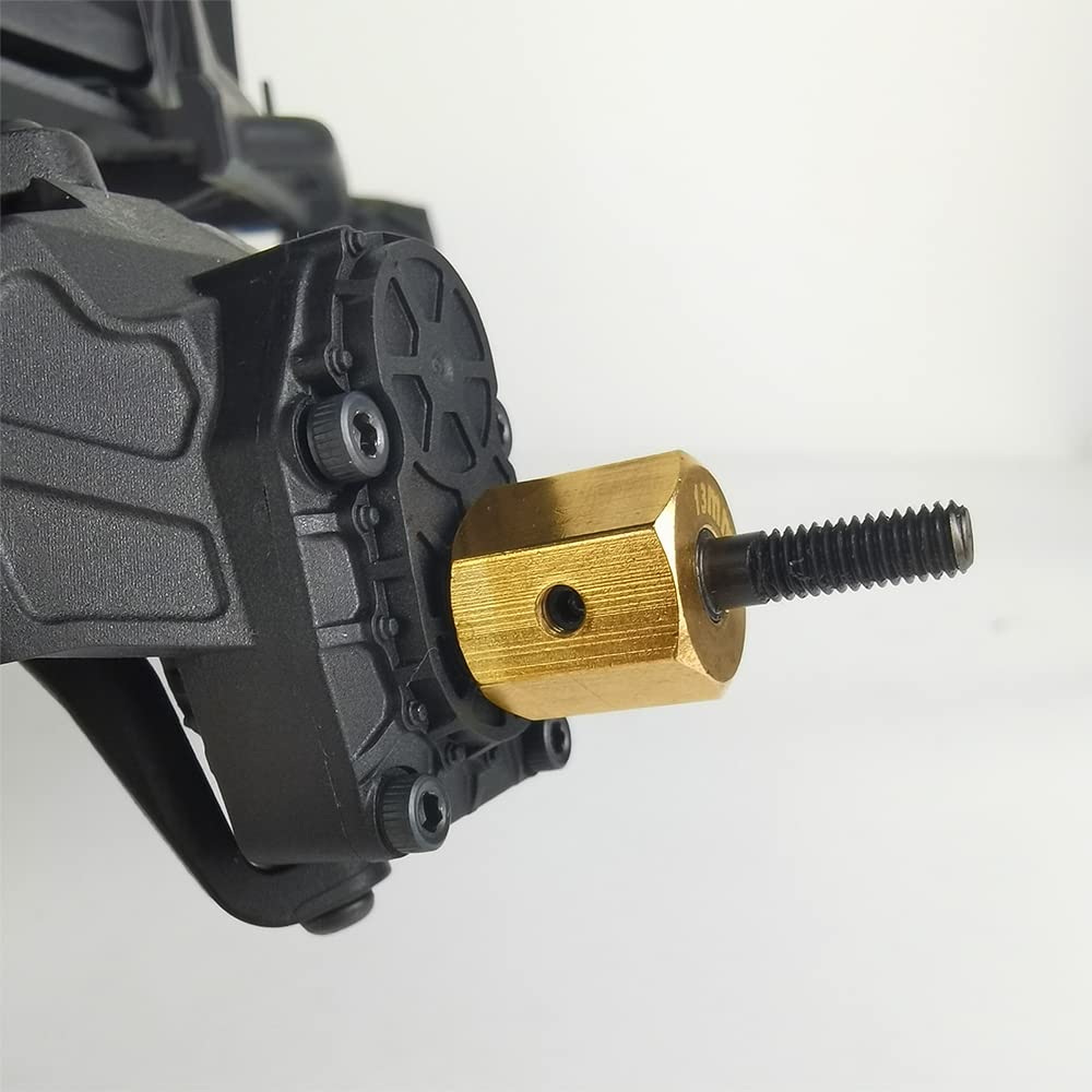 RCLIONS Brass Extended Wheel Hubs +13mm with Steel Stub Axle for Axial SCX10 III RC Crawler Upgrades