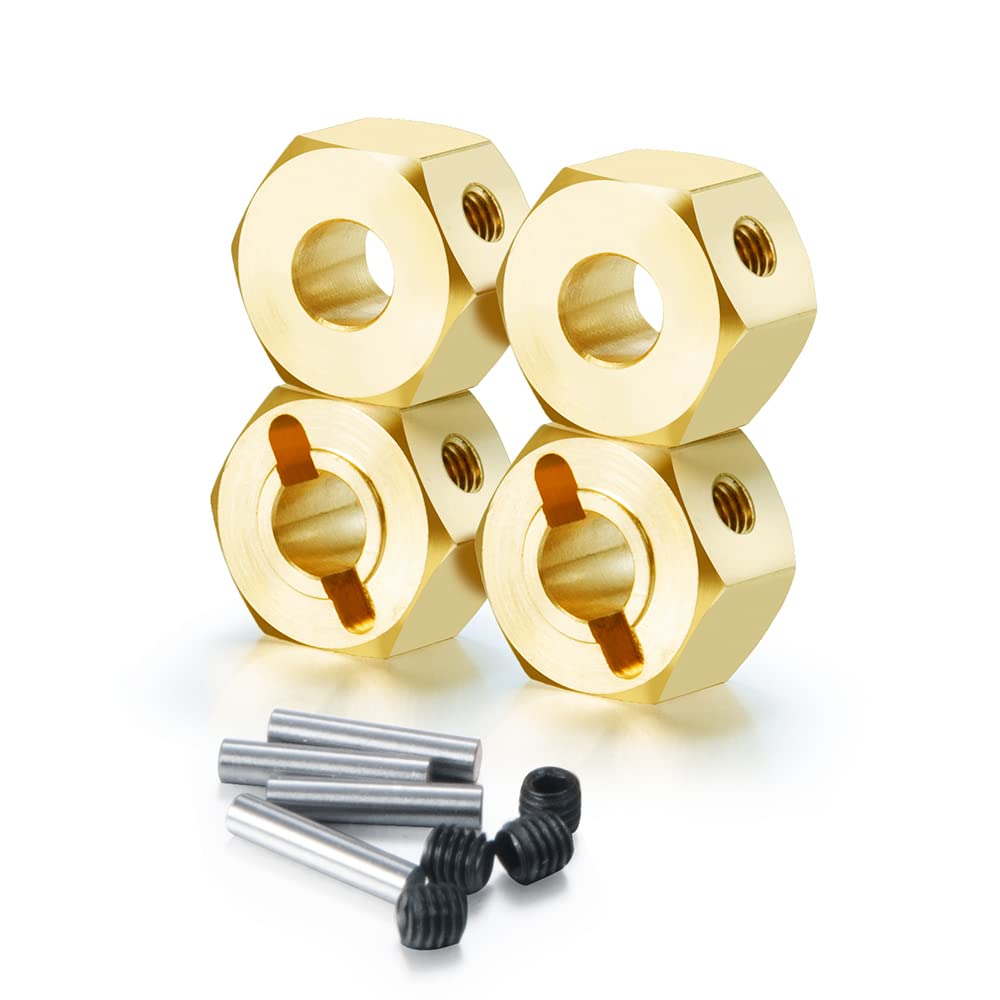 RCLions Brass Wheel Hex Hub Adapter 8mm for Redcat GEN8 1/10 RC Crawler - 12mm Hex Size