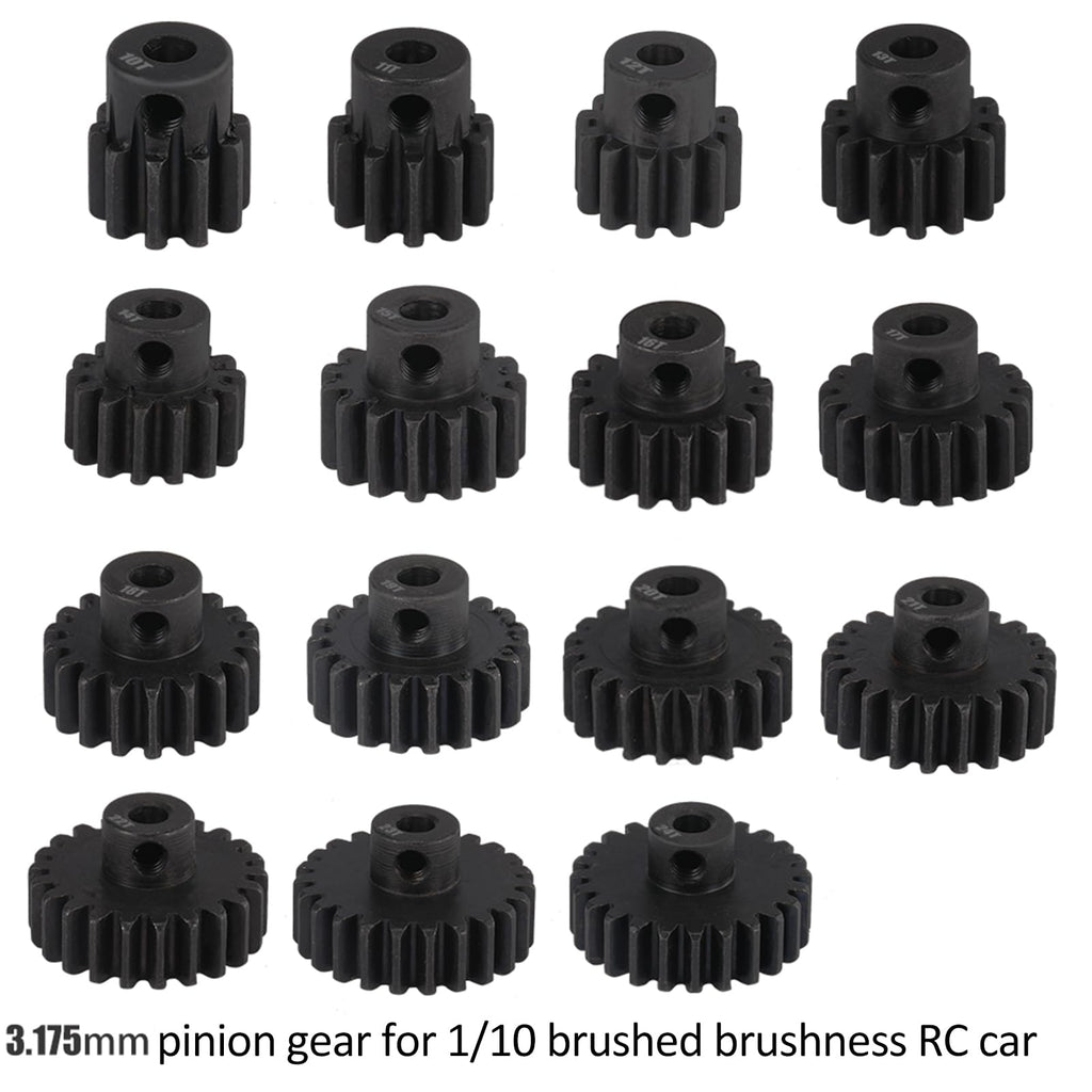 RcThjia 48P Hardened Steel Pinion Gear Set (5pcs) 16T-20T with Hex Key for RC Motor Shaft 3.175mm
