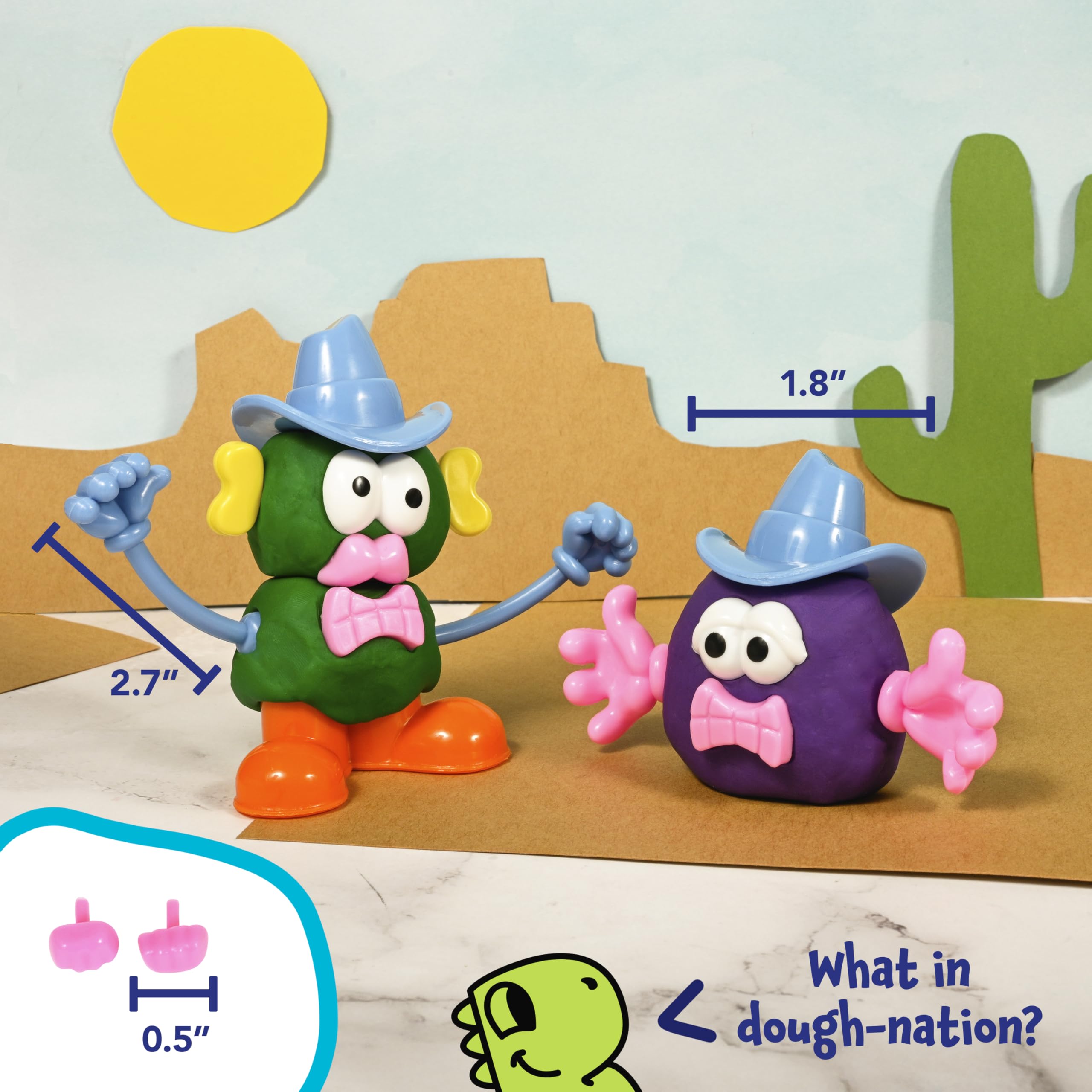 READY 2 LEARN 52-Piece Dough Character Accessories: 21 Shapes for Playdough Animals & Stories