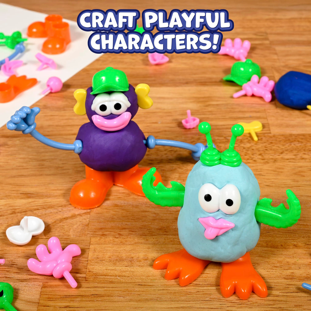 READY 2 LEARN 52-Piece Dough Character Accessories: 21 Shapes for Playdough Animals & Stories