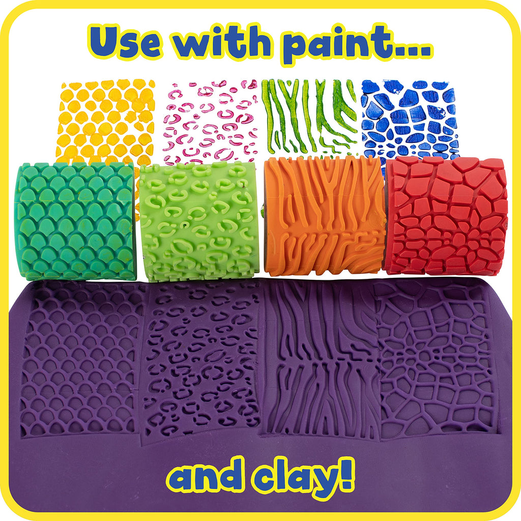 READY 2 LEARN Paint & Dough Animal Rockers – Set of 4 Animal Pattern Stamps for Toddlers