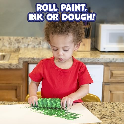 READY 2 LEARN Texture Rollers Set of 4 – Patterned Rolling Pins for Paint, Clay & Dough, Kids Art Tools