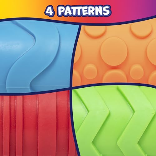 READY 2 LEARN Texture Rollers Set of 4 – Patterned Rolling Pins for Paint, Clay & Dough, Kids Art Tools