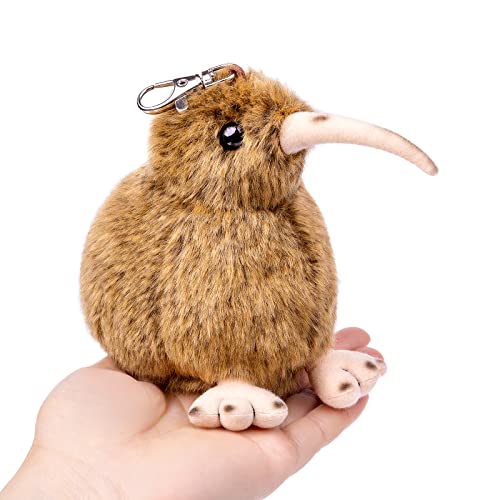 Realistic 5-Inch Kiwi Bird Plush Toy – Cute Brown Stuffed Animal Keychain Plushie, Soft Handmade Gift for Friends