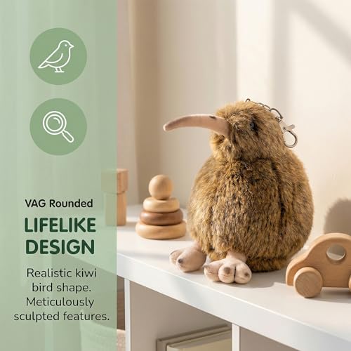 Realistic 5-Inch Kiwi Bird Plush Toy – Cute Brown Stuffed Animal Keychain Plushie, Soft Handmade Gift for Friends