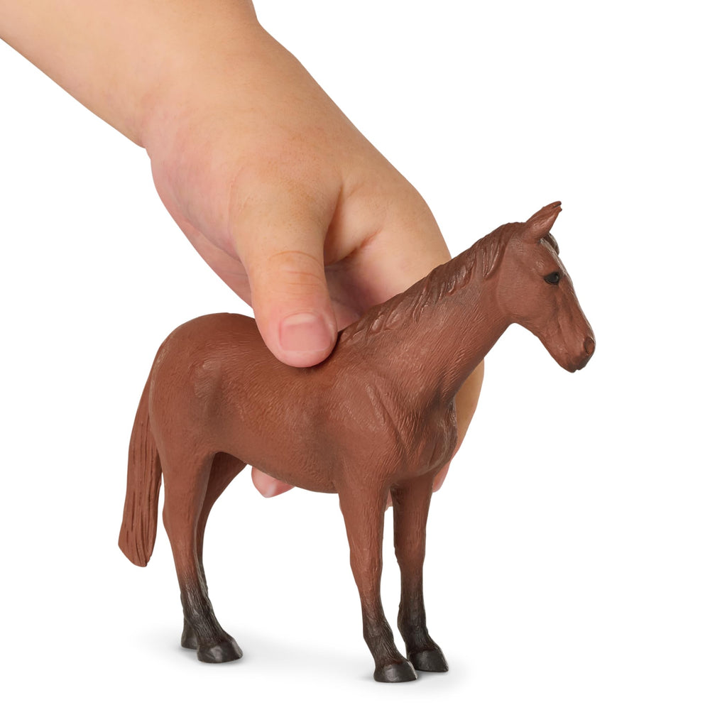 Realistic Farm Animal Figurines Set of 3 – Plastic Horse, Bull & Sheep Toys for Kids Ages 3+