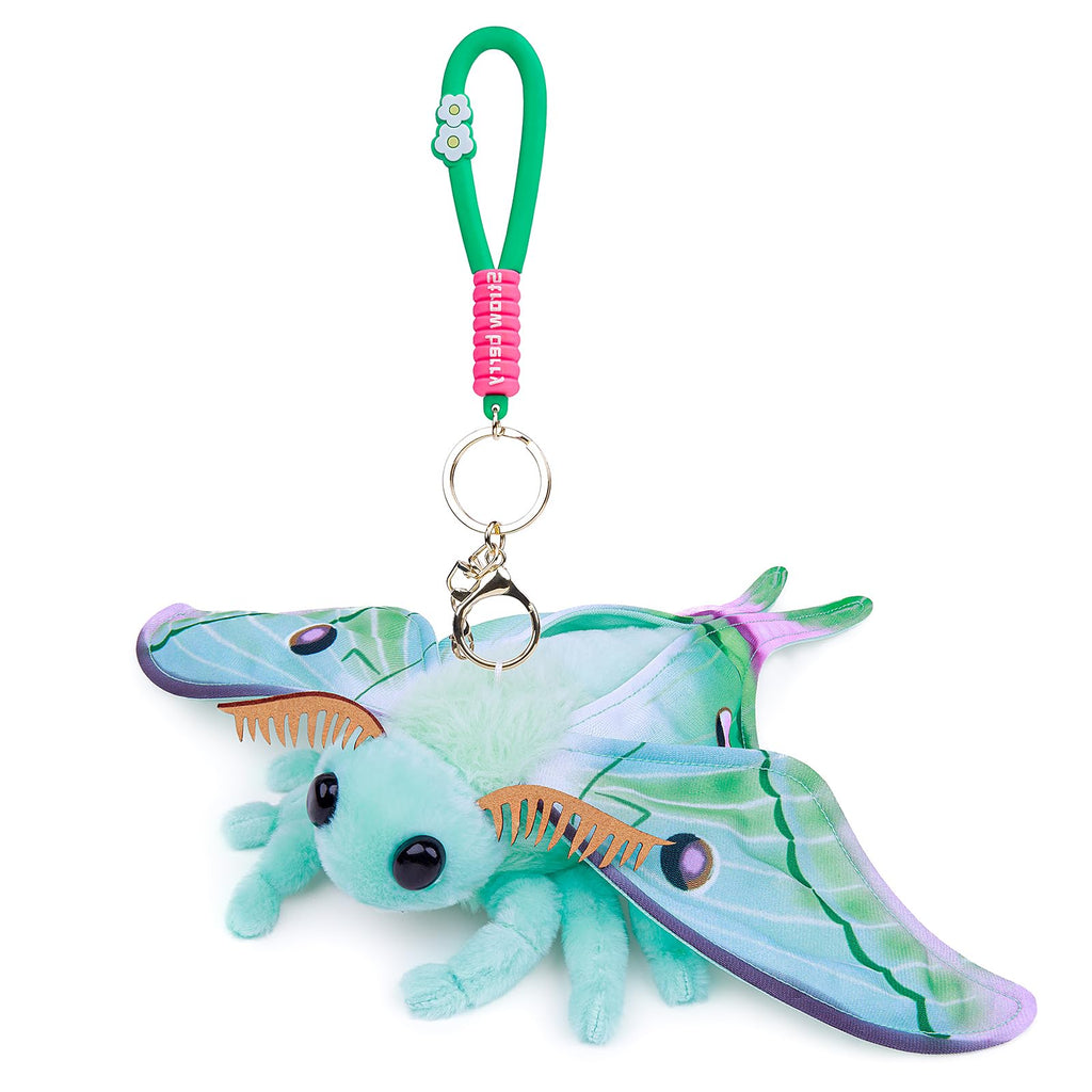 Realistic Luna Moth Plush Toy - Soft 7.5 Inch Stuffed Animal Keychain, Cute Green Moth Plushie