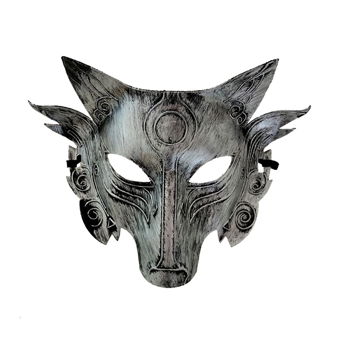 Realistic Silver Wolf Head Mask for Halloween Cosplay – Lightweight Plastic with Elastic Fit