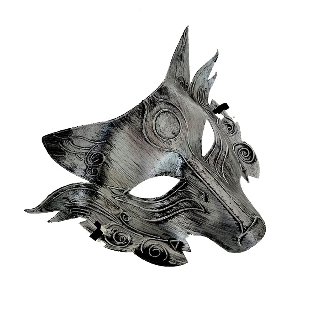 Realistic Silver Wolf Head Mask for Halloween Cosplay – Lightweight Plastic with Elastic Fit