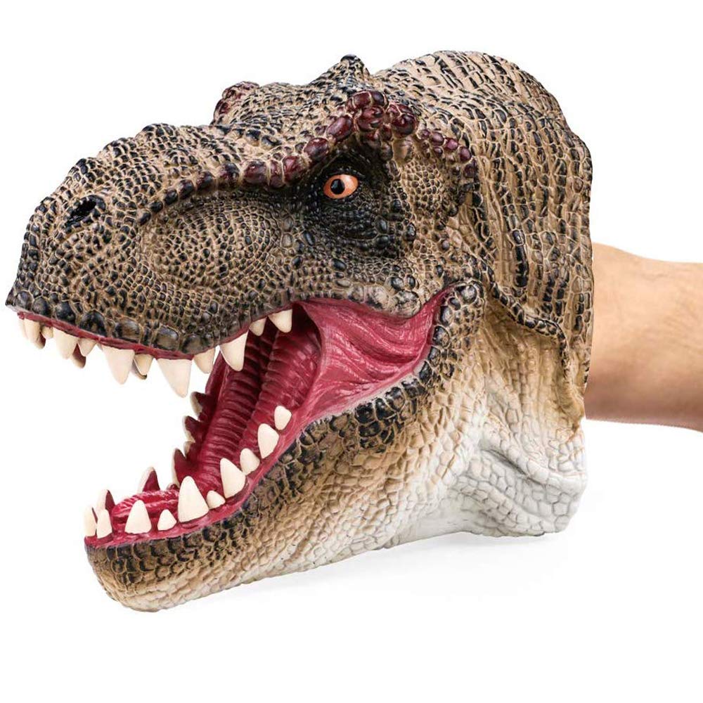 Realistic T-Rex Hand Puppet – Soft Rubber Dinosaur Toy for Kids Ages 3-12