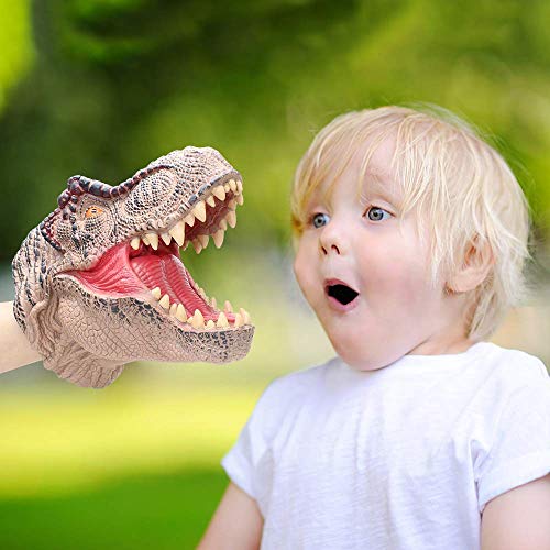 Realistic T-Rex Hand Puppet – Soft Rubber Dinosaur Toy for Kids Ages 3-12