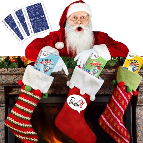 Really?! Santa's Tongue Twisters: Christmas Card Game for Kids and Adults – Stocking Stuffer & Party Fun