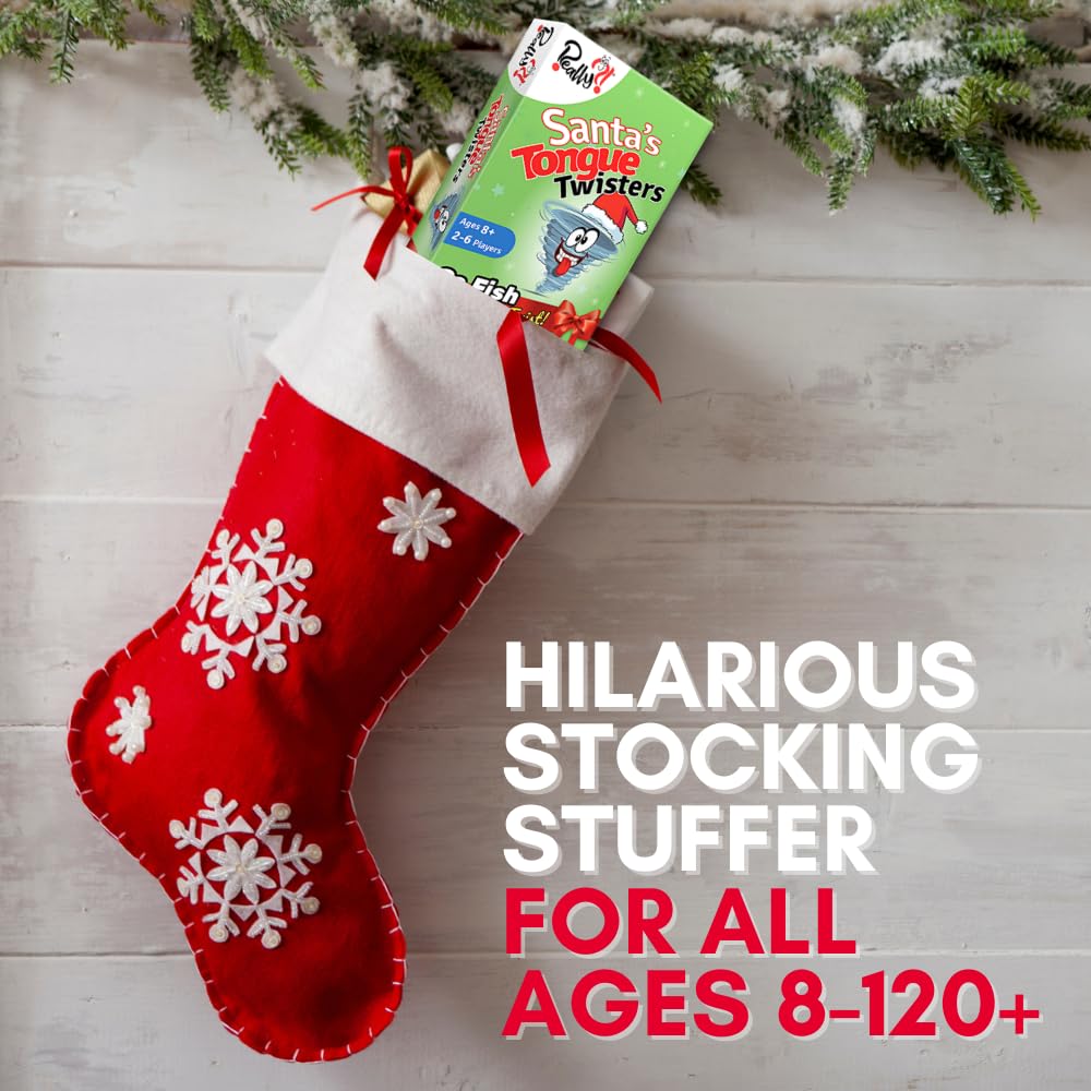 Really?! Santa's Tongue Twisters: Christmas Card Game for Kids and Adults – Stocking Stuffer & Party Fun