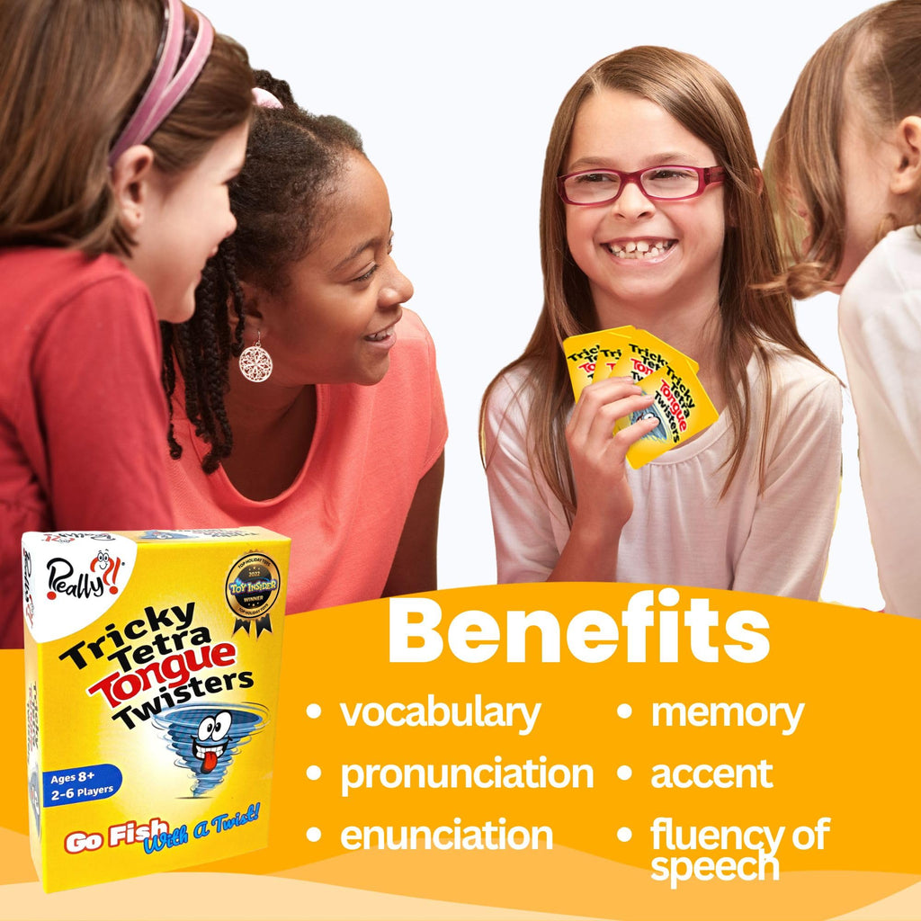 Really?! Tricky Tongue Twisters Card Game – Hilarious Family Game for Ages 8+ | Educational Speech Activity