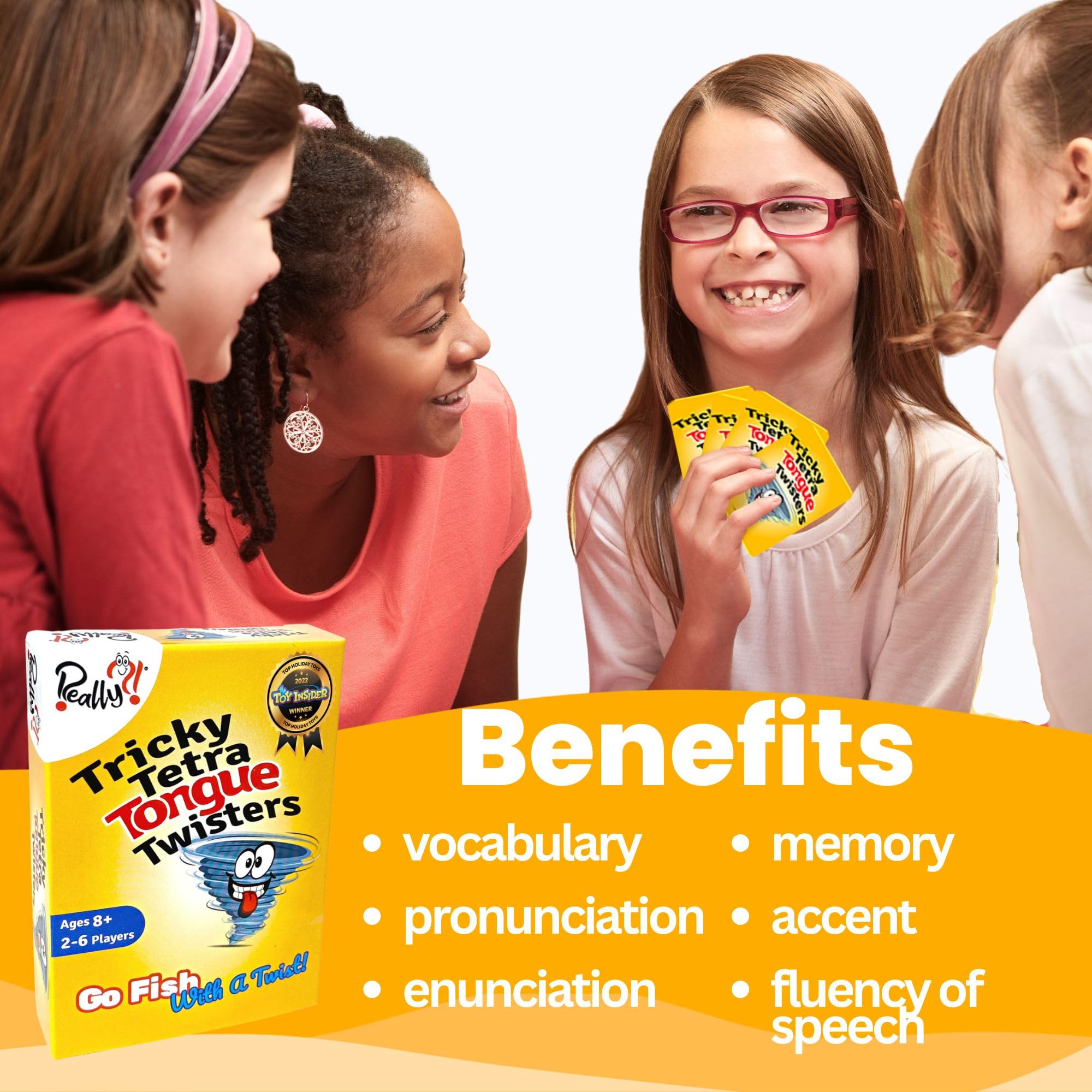 Really?! Tricky Tongue Twisters Card Game – Hilarious Family Game for Ages 8+ | Educational Speech Activity