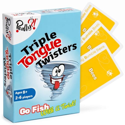 Really?! Triple Tongue Twisters Card Game – Fun Family Game Night Activity for Teens and Adults, Travel-Friendly Party Game for 2-6 Players Ages 8+