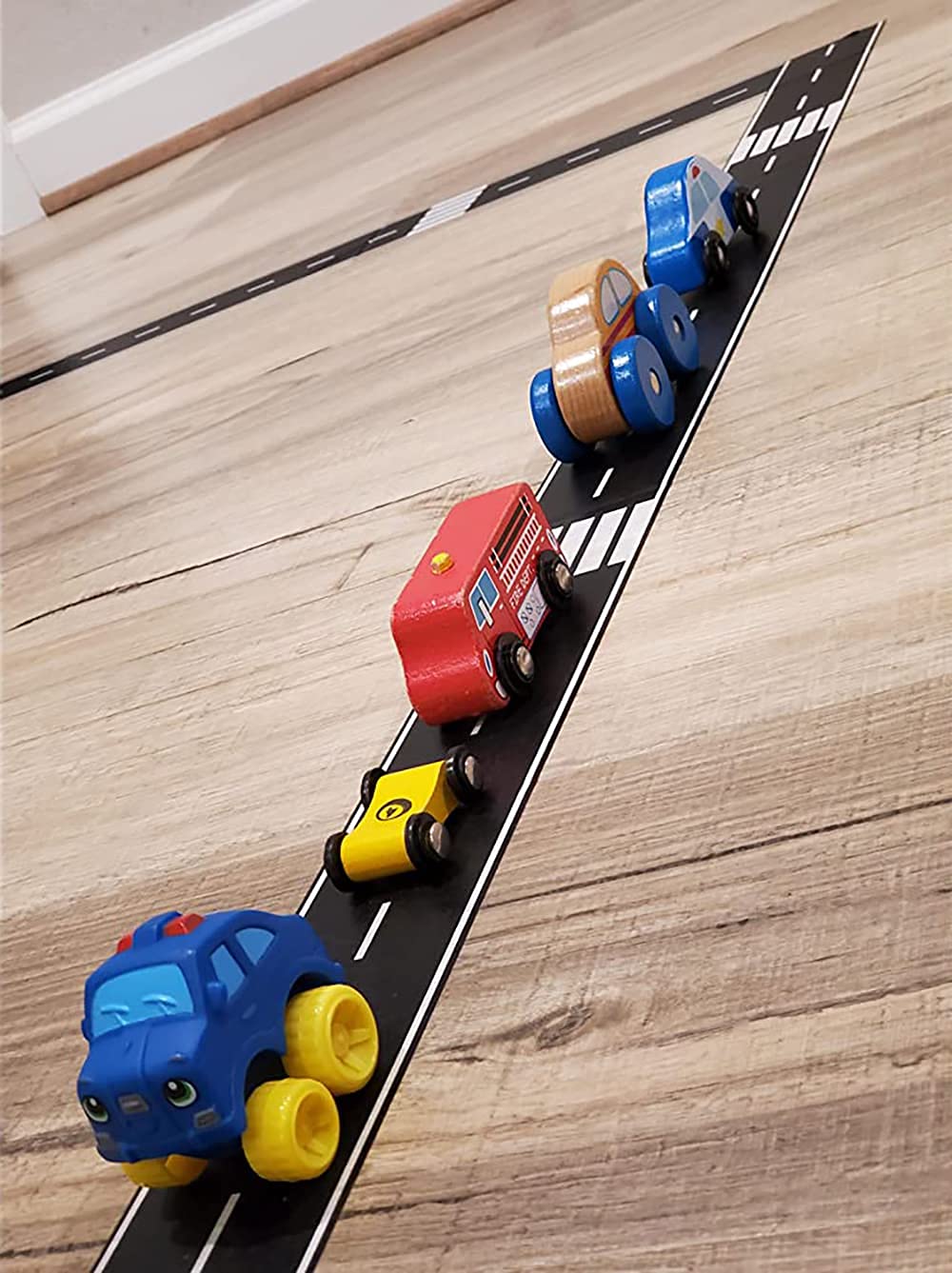 RECER Black Track Tape 2 Rolls – Toy Car Race Track Decoration for Kids Parties (2.4" x 33ft Each)