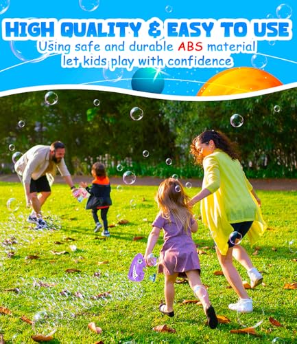 Rechargeable Bubble Gun with 30% Bigger Bubbles, LED, and Leakproof Design - Perfect Gift for Ages 3-15
