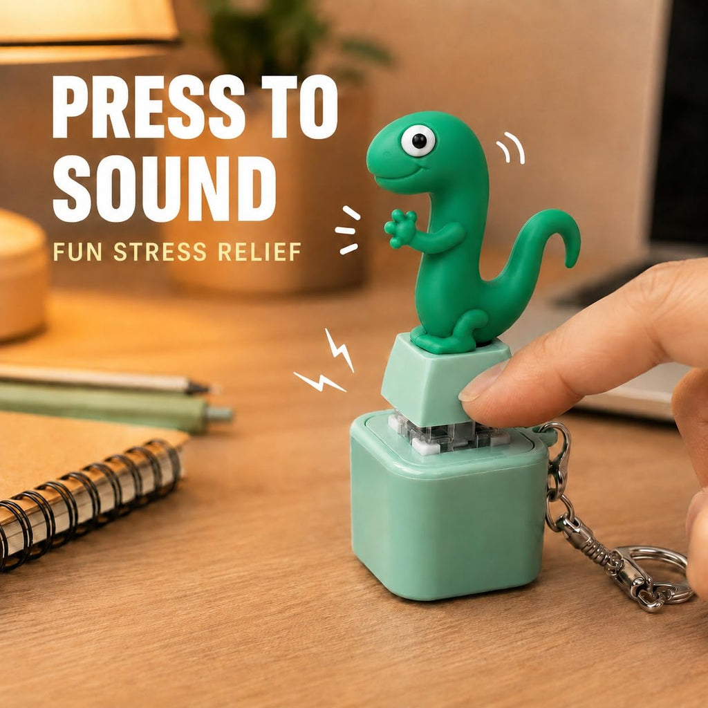 Rechargeable Lizard Button Fidget Toy – Meme Sound Keychain for Stress Relief