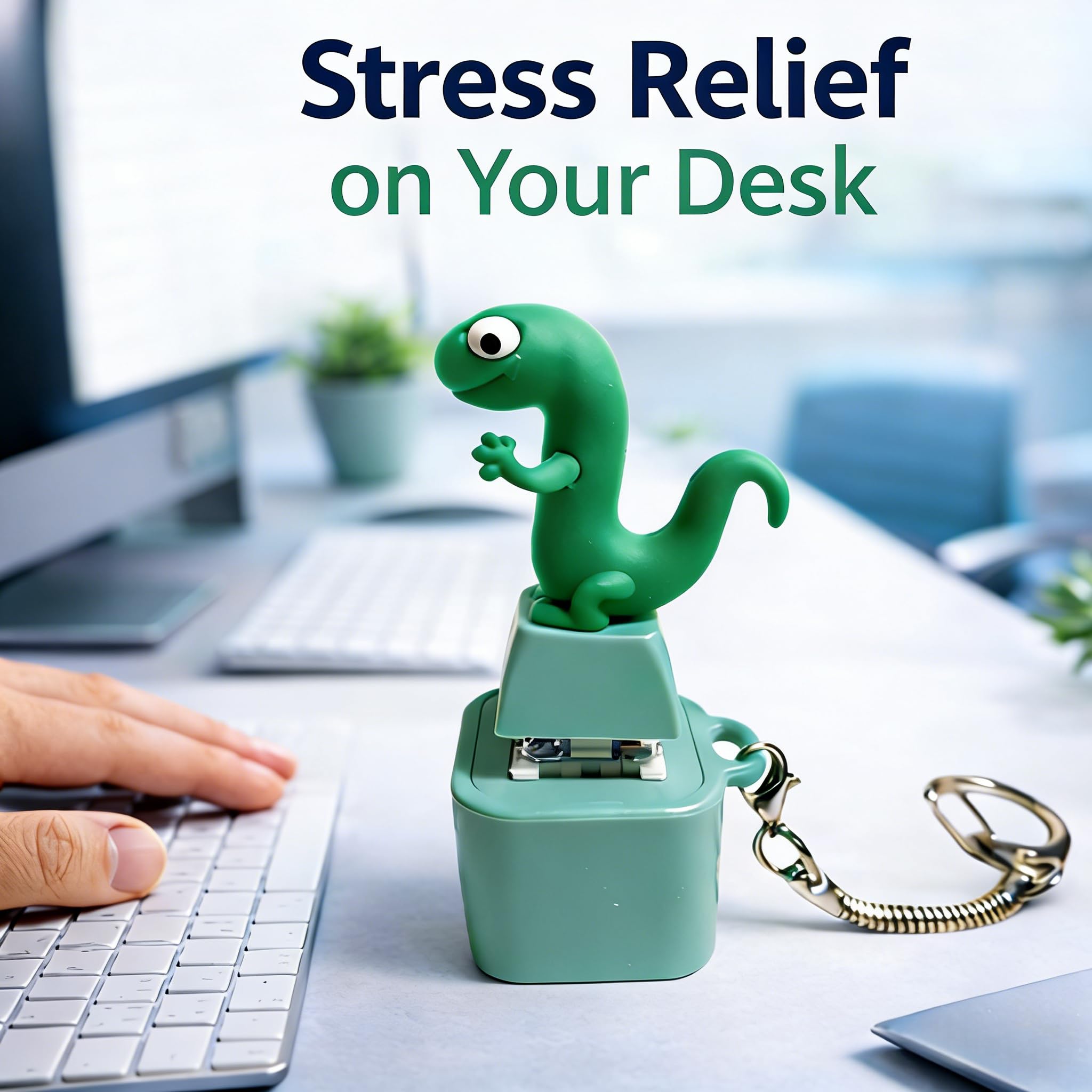 Rechargeable Lizard Button Fidget Toy – Meme Sound Keychain for Stress Relief