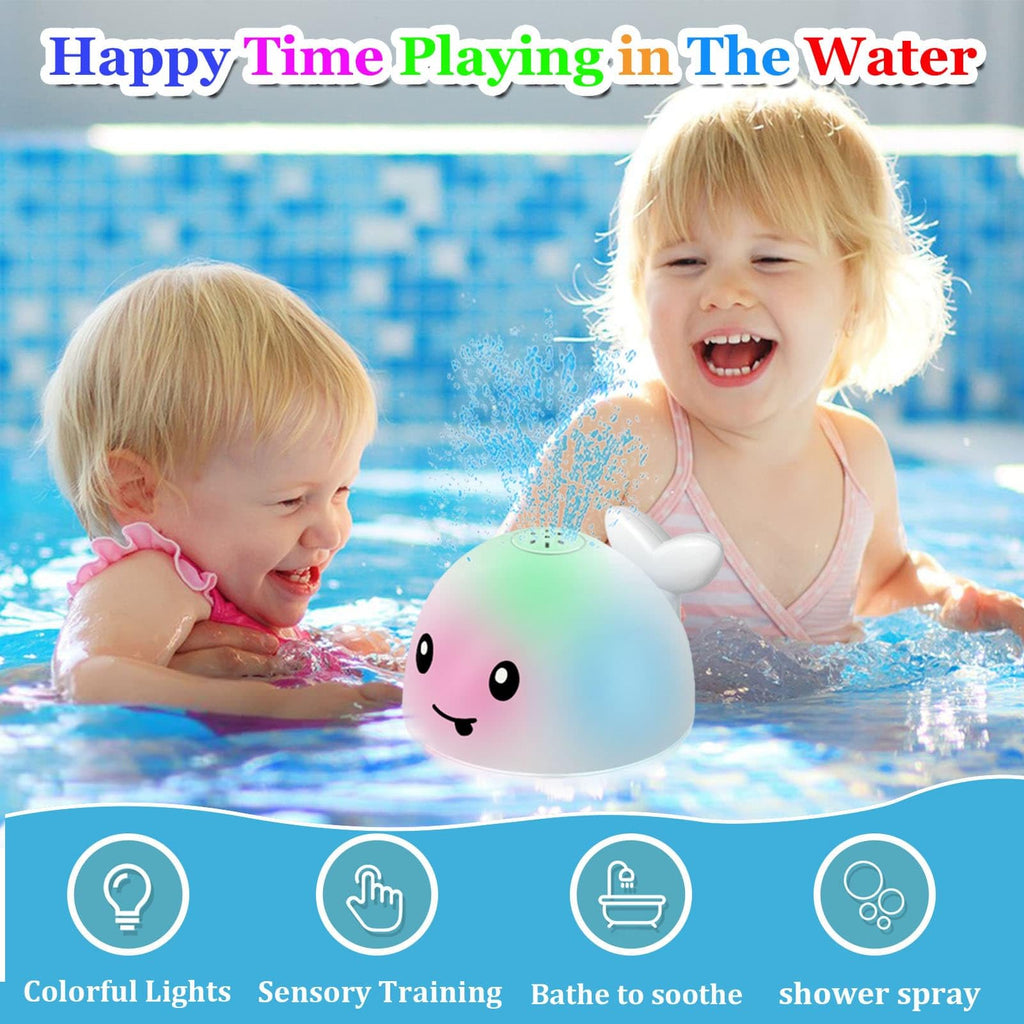 Rechargeable Whale Bath Toy for Toddlers – Light Up Water Spray Toy for Kids Ages 1-3, Bathtub Pool Shower Fun