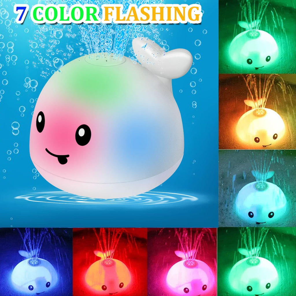 Rechargeable Whale Bath Toy for Toddlers – Light Up Water Spray Toy for Kids Ages 1-3, Bathtub Pool Shower Fun