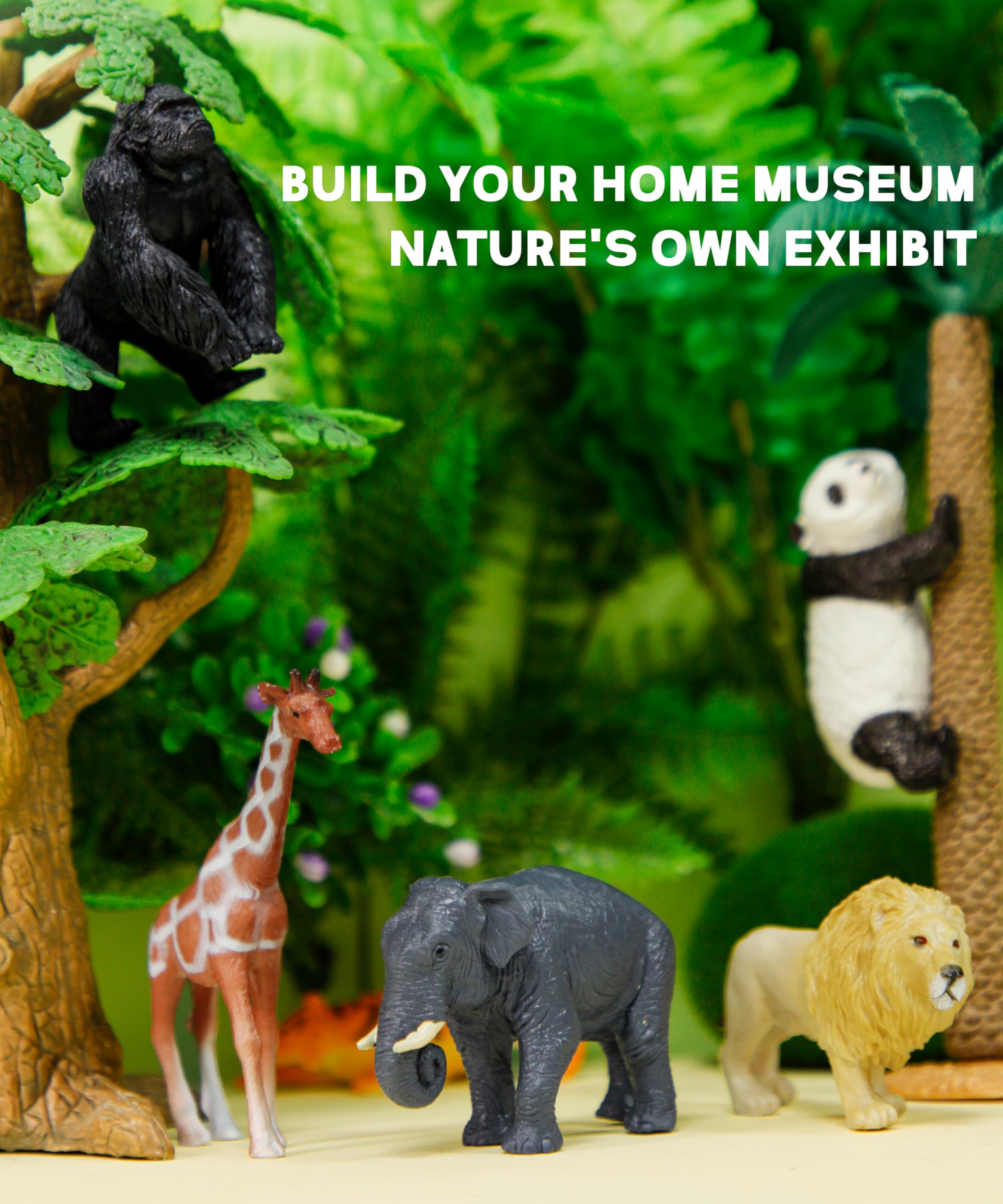 RECUR 12-Piece Hand-Painted Wild Animal Figurines - Safari Toys for Toddlers
